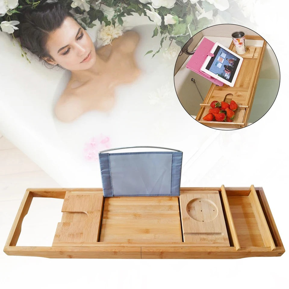 Bathtub wooden tray